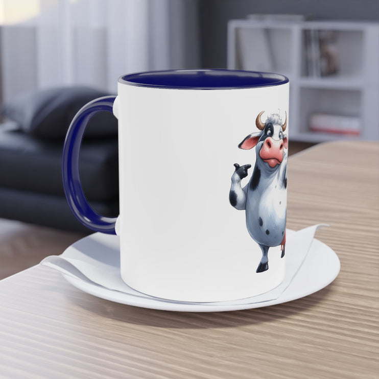 Harmony Two-Tone Coffee Mug: Sip in Style, Revel in Comfort - Cow