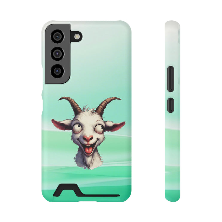 EnchantGuard Phone Case with Card Holder: Style Meets Functionality - Goat