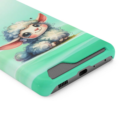 EnchantGuard Phone Case with Card Holder: Style Meets Functionality - Sheep