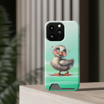 EnchantGuard Phone Case with Card Holder: Style Meets Functionality - Duck