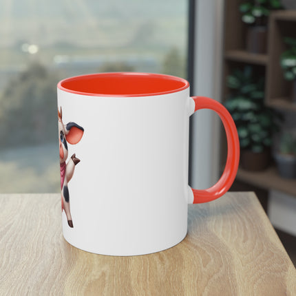 Harmony Two-Tone Coffee Mug: Sip in Style, Revel in Comfort - Cow