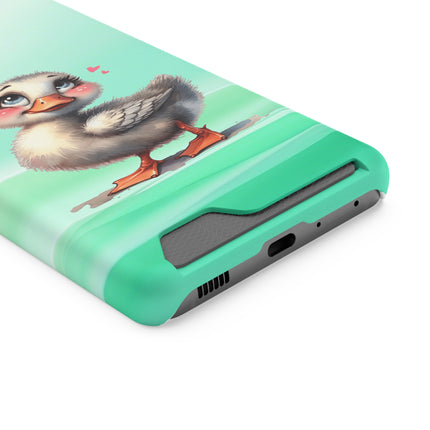 EnchantGuard Phone Case with Card Holder: Style Meets Functionality - Duck