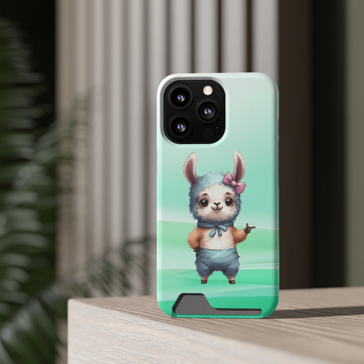 EnchantGuard Phone Case with Card Holder: Style Meets Functionality - Rabbit