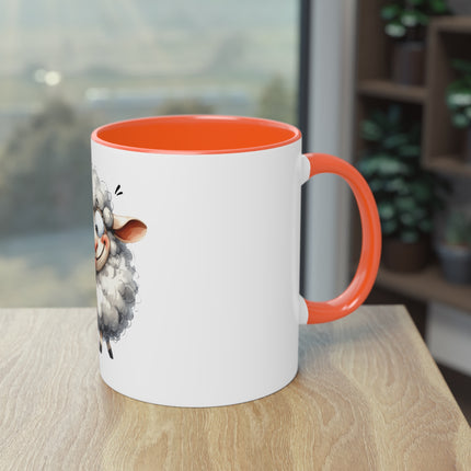 Harmony Two-Tone Coffee Mug: Sip in Style, Revel in Comfort - Sheep