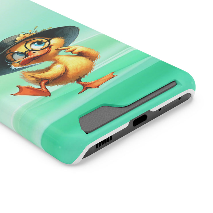 EnchantGuard Phone Case with Card Holder: Style Meets Functionality - Duck