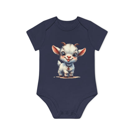 SnuggleNest Organic Baby Bodysuit (Short Sleeves) Goat