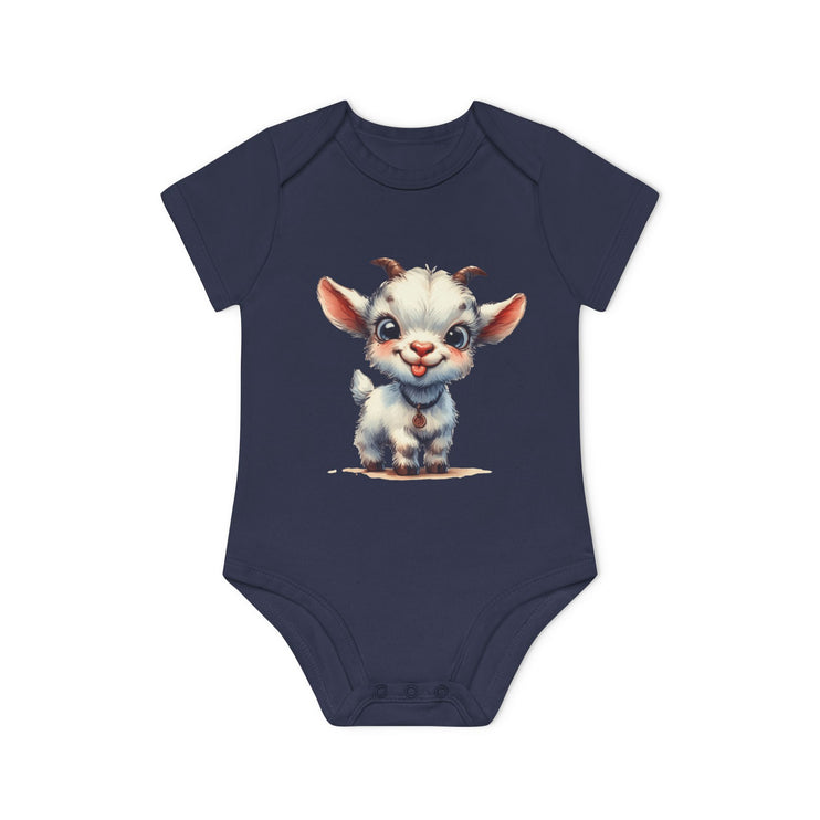 SnuggleNest Organic Baby Bodysuit (Short Sleeves) Goat