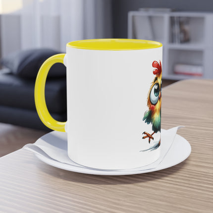 Harmony Two-Tone Coffee Mug: Sip in Style, Revel in Comfort - Chicken