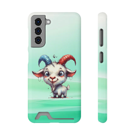 EnchantGuard Phone Case with Card Holder: Style Meets Functionality - Goat