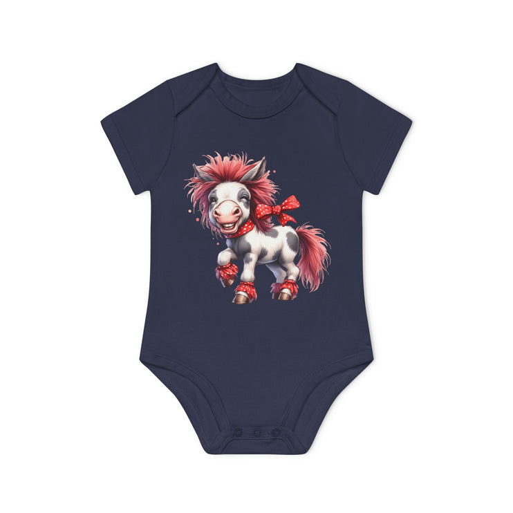 SnuggleNest Organic Baby Bodysuit (Short Sleeves) Horse