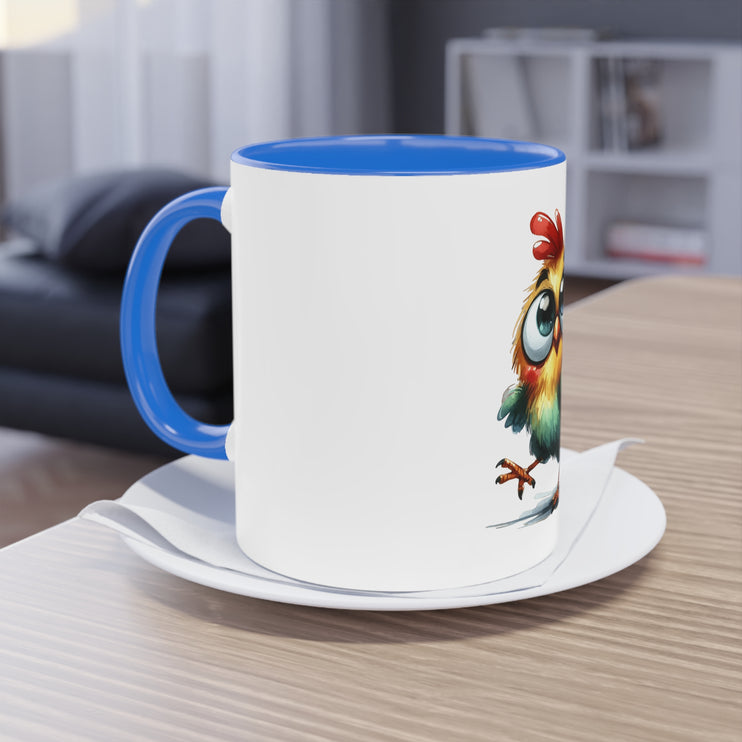 Harmony Two-Tone Coffee Mug: Sip in Style, Revel in Comfort - Chicken