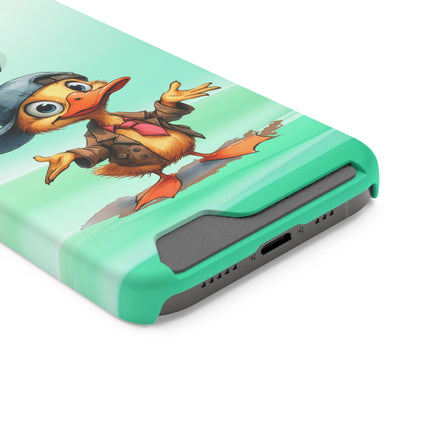 EnchantGuard Phone Case with Card Holder: Style Meets Functionality - Duck