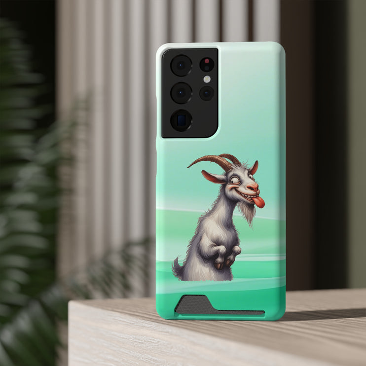 EnchantGuard Phone Case with Card Holder: Style Meets Functionality - Goat