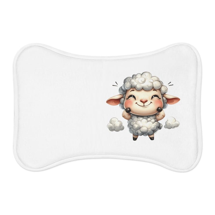 CharmPaws Pet Feeding Mats: Keep Mealtime Mess-Free & Stylish! - Sheep