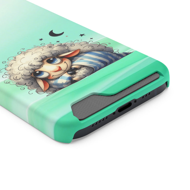 EnchantGuard Phone Case with Card Holder: Style Meets Functionality - Sheep