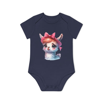 SnuggleNest Organic Baby Bodysuit (Short Sleeves) Lama