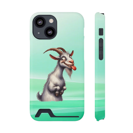 EnchantGuard Phone Case with Card Holder: Style Meets Functionality - Goat