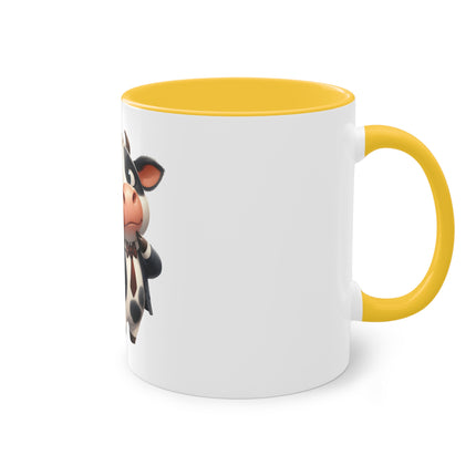 Harmony Two-Tone Coffee Mug: Sip in Style, Revel in Comfort - Cow