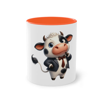 Harmony Two-Tone Coffee Mug: Sip in Style, Revel in Comfort - Cow