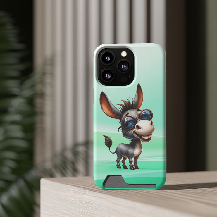 EnchantGuard Phone Case with Card Holder: Style Meets Functionality - Donkey