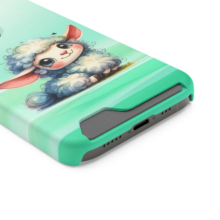 EnchantGuard Phone Case with Card Holder: Style Meets Functionality - Sheep