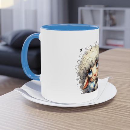 Harmony Two-Tone Coffee Mug: Sip in Style, Revel in Comfort - Sheep