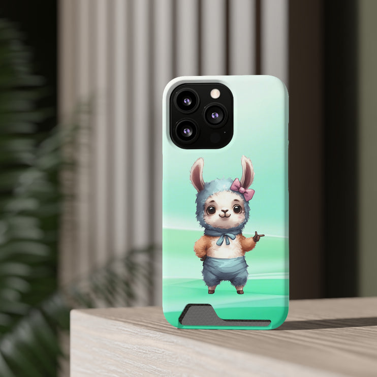 EnchantGuard Phone Case with Card Holder: Style Meets Functionality - Rabbit