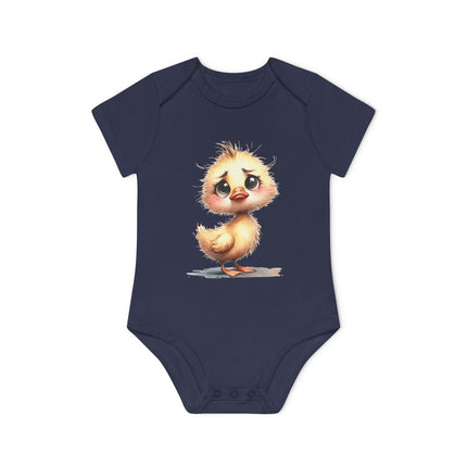 SnuggleNest Organic Baby Bodysuit (Short Sleeves) Duck