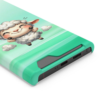 EnchantGuard Phone Case with Card Holder: Style Meets Functionality - Sheep