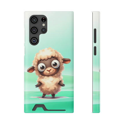 EnchantGuard Phone Case with Card Holder: Style Meets Functionality - Sheep