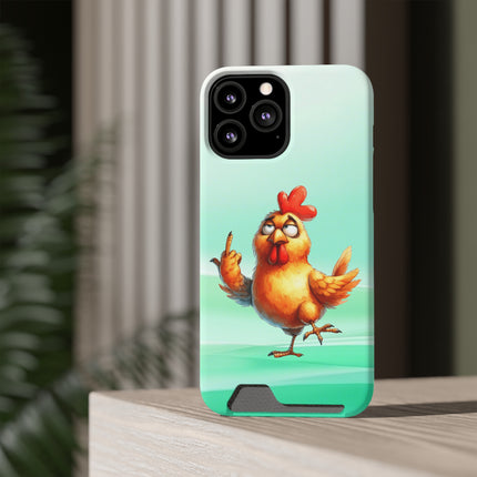 EnchantGuard Phone Case with Card Holder: Style Meets Functionality - Rooster