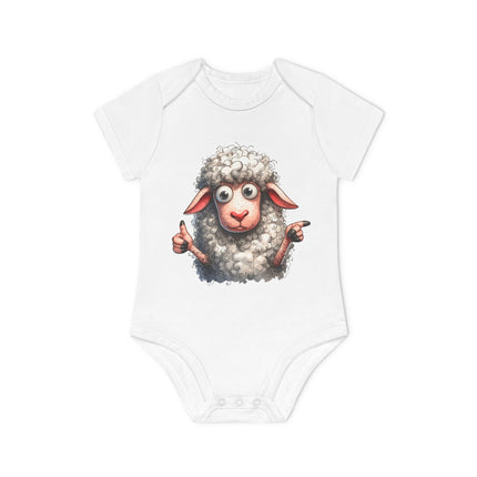 SnuggleNest Organic Baby Bodysuit (Short Sleeves) Sheep