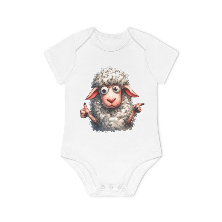 SnuggleNest Organic Baby Bodysuit (Short Sleeves) Sheep