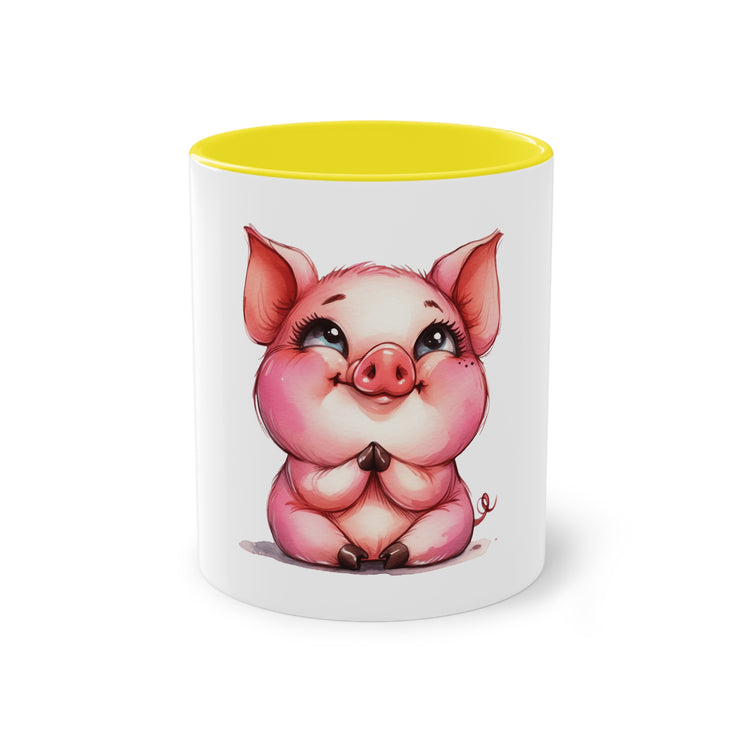 Harmony Two-Tone Coffee Mug: Sip in Style, Revel in Comfort - Pig