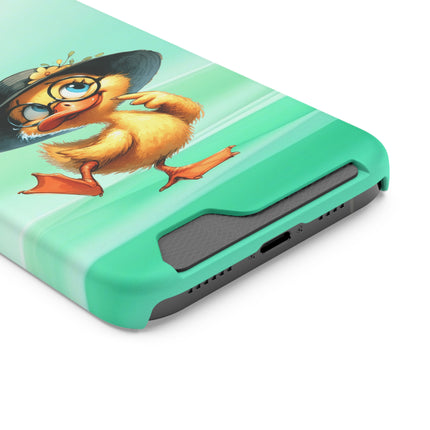 EnchantGuard Phone Case with Card Holder: Style Meets Functionality - Duck