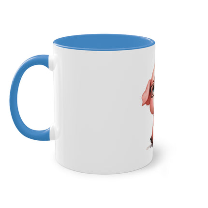 Harmony Two-Tone Coffee Mug: Sip in Style, Revel in Comfort - Pig