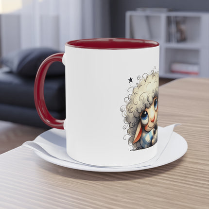 Harmony Two-Tone Coffee Mug: Sip in Style, Revel in Comfort - Sheep