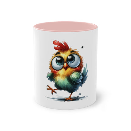 Harmony Two-Tone Coffee Mug: Sip in Style, Revel in Comfort - Chicken