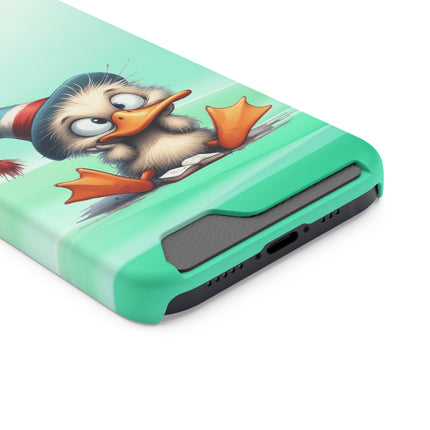 EnchantGuard Phone Case with Card Holder: Style Meets Functionality - Duck