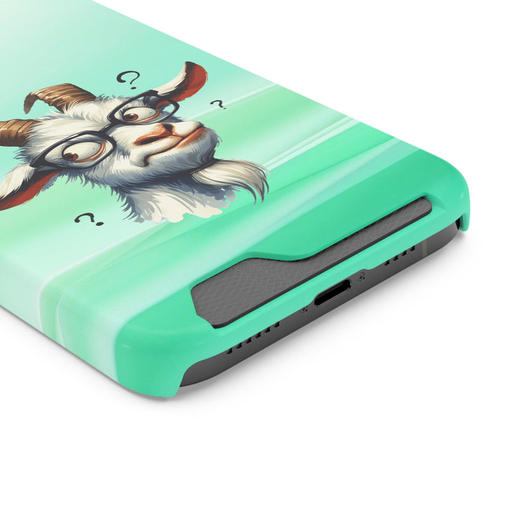 EnchantGuard Phone Case with Card Holder: Style Meets Functionality - Goat