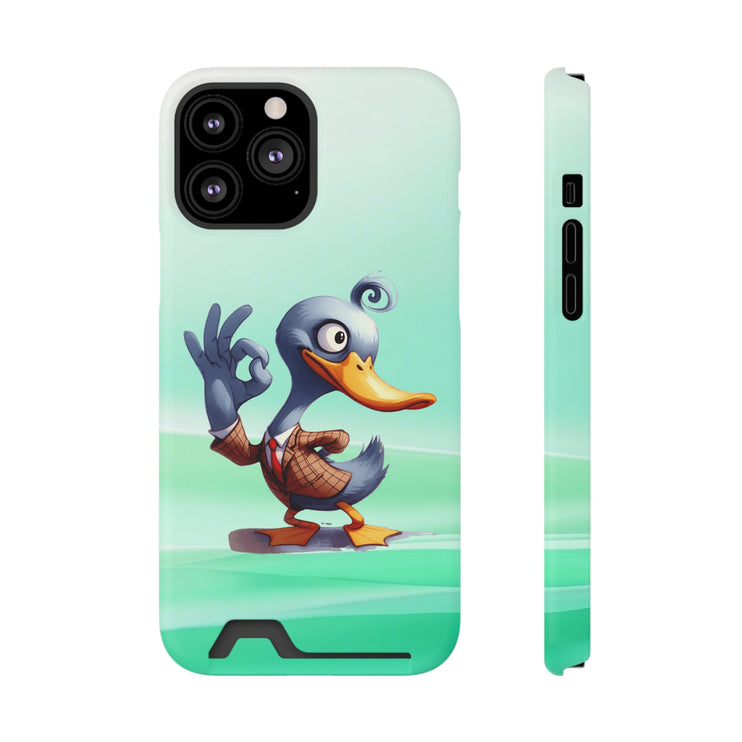 EnchantGuard Phone Case with Card Holder: Style Meets Functionality - Duck