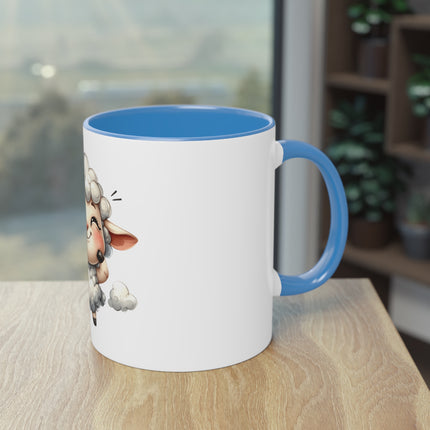 Harmony Two-Tone Coffee Mug: Sip in Style, Revel in Comfort - Sheep