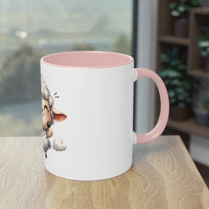 Harmony Two-Tone Coffee Mug: Sip in Style, Revel in Comfort - Sheep