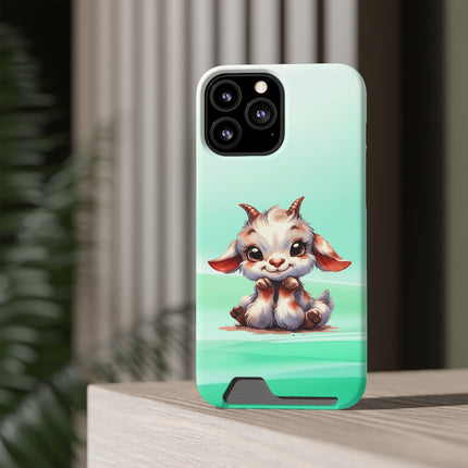 EnchantGuard Phone Case with Card Holder: Style Meets Functionality - Goat