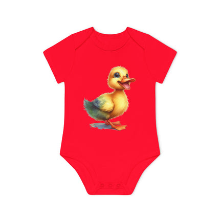 SnuggleNest Organic Baby Bodysuit (Short Sleeves) Duck