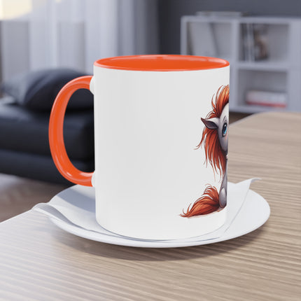 Harmony Two-Tone Coffee Mug: Sip in Style, Revel in Comfort - Horse