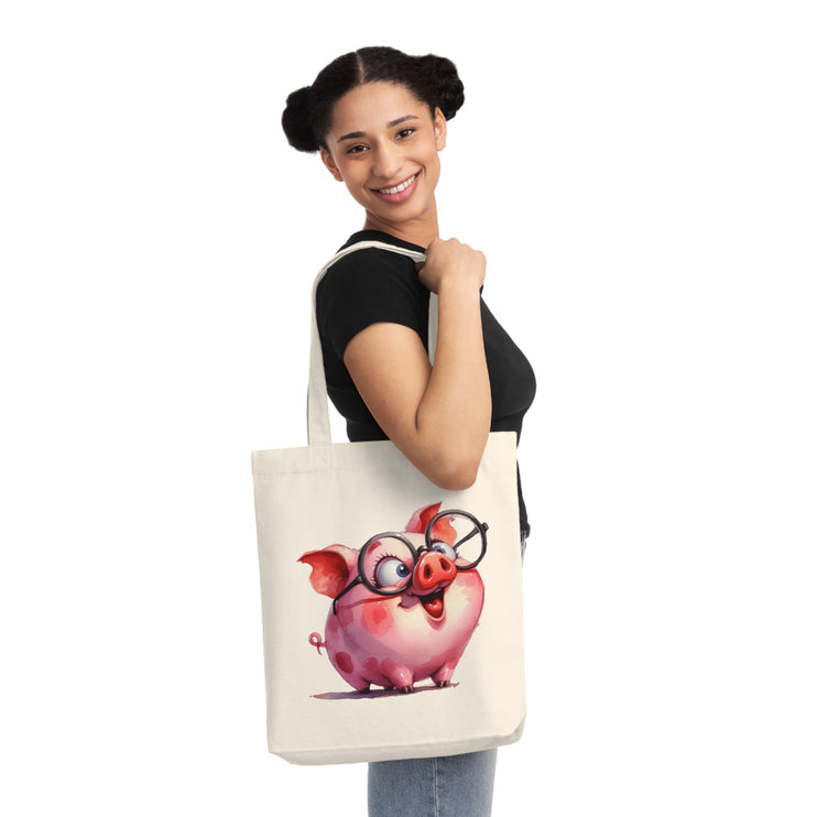 Καμβά sustainstyle Tote Bag: Eco -Conscious Fashion - Pig