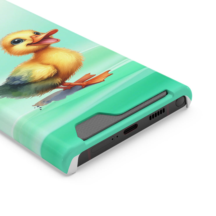 EnchantGuard Phone Case with Card Holder: Style Meets Functionality - Duck