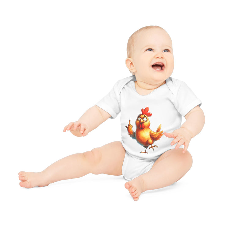 SnuggleNest Organic Baby Bodysuit (Short Sleeves)  Chicken