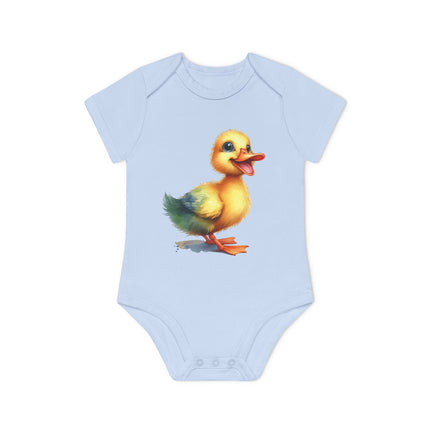 SnuggleNest Organic Baby Bodysuit (Short Sleeves) Duck